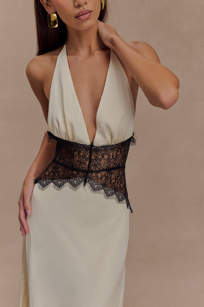 Celina Lace&Latin Satin dress