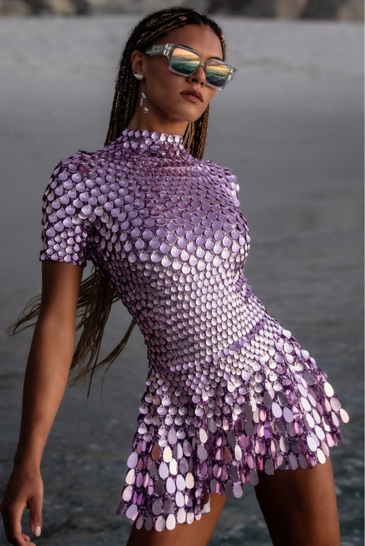 Frankie | Hoge Hals Mini Jurk