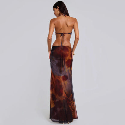 Tiana | Slim-Fit Open Back Cutout Maxi Jurk