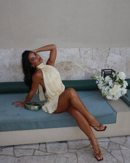 Gianna | Halter Kant Mini Jurk