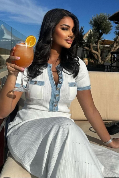 Rhoswen | Azure Kraag Jurk