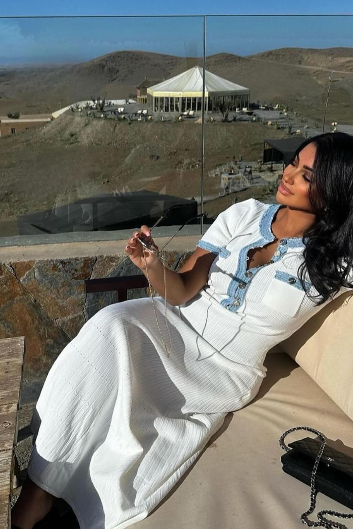 Rhoswen | Azure Kraag Jurk