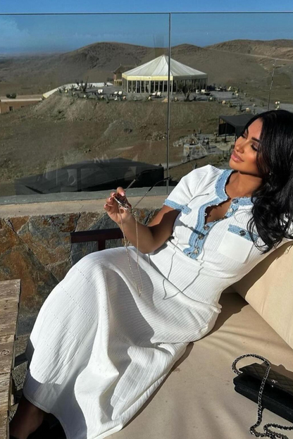 Rhoswen | Azure Kraag Jurk