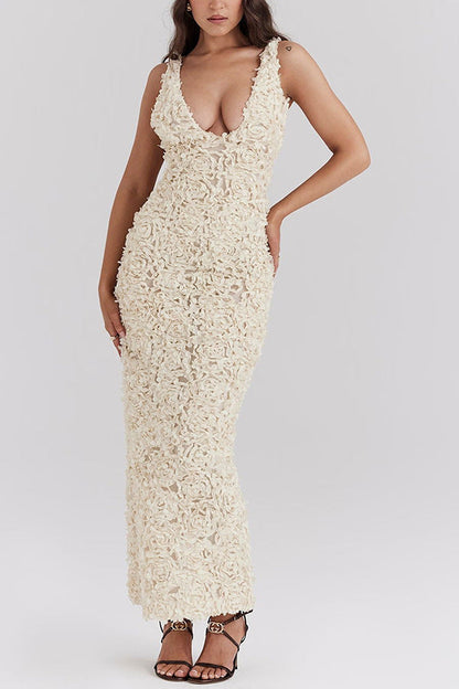 Lyra | Bloemen Backless Maxi Jurk