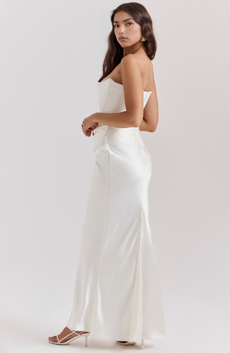 Kythira | Strapless Satijnen Jurk