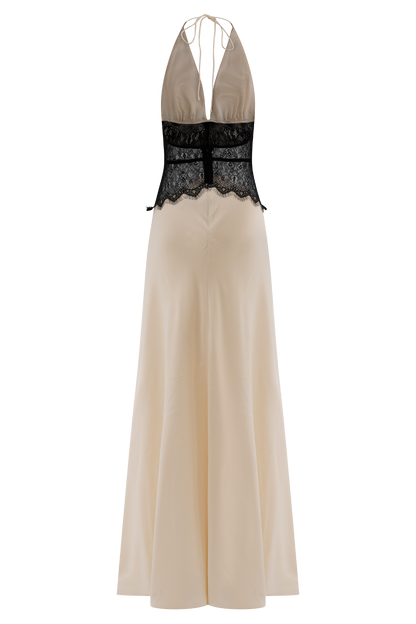 Celina Lace&Latin Satin dress