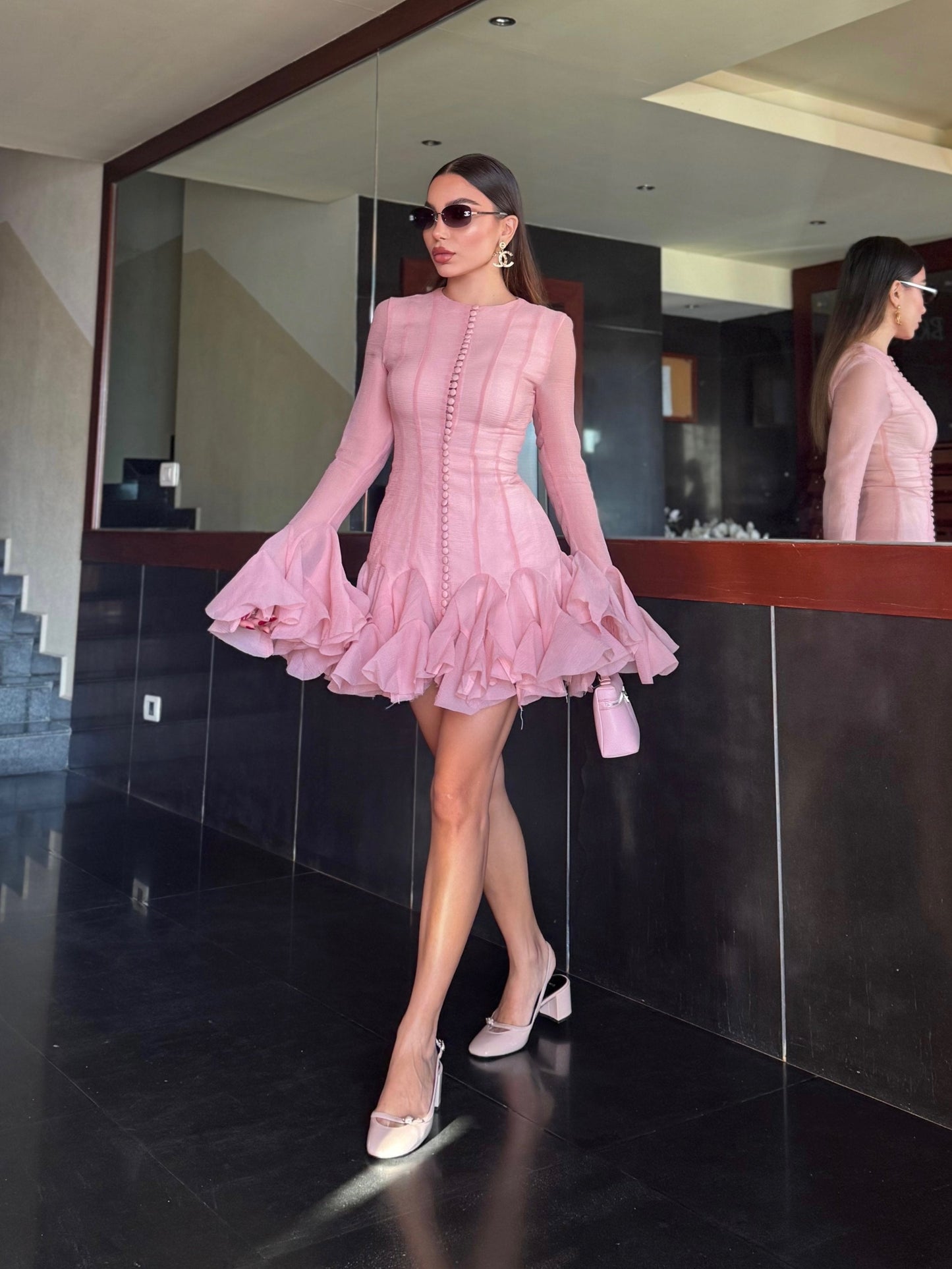 Vada | Blush Mini Jurk