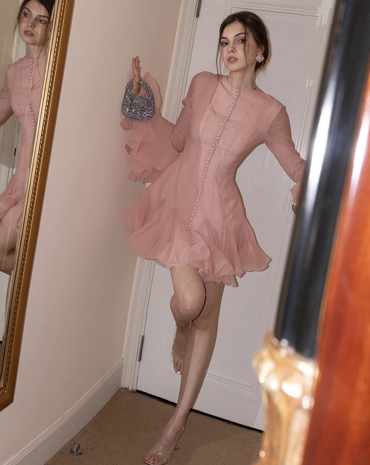 Vada | Blush Mini Jurk