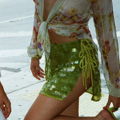 Hadassah | Glitter Sequins Mini Rok