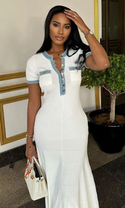 Rhoswen | Azure Kraag Jurk