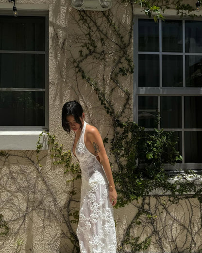 Arlette | Hangende Hals Mouwloze Maxi Jurk