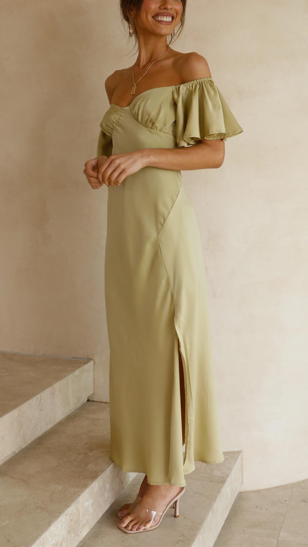 Nalani | Off-Shoulder Maxi Jurk met Vlindermouwen