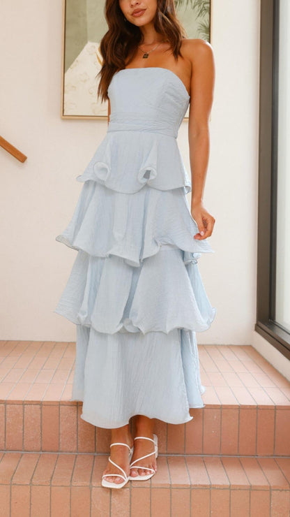 Kate | Laagjes Ruffle Maxi Jurk