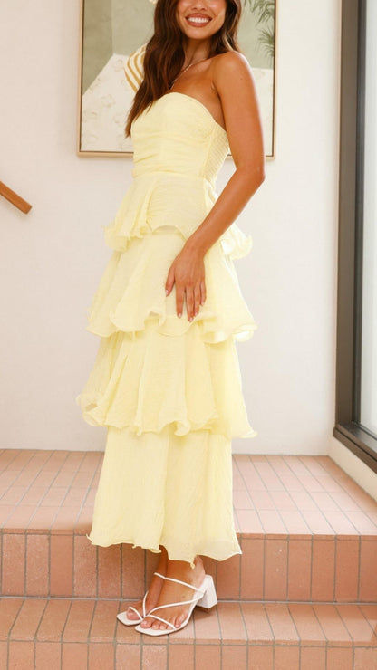 Kate | Laagjes Ruffle Maxi Jurk