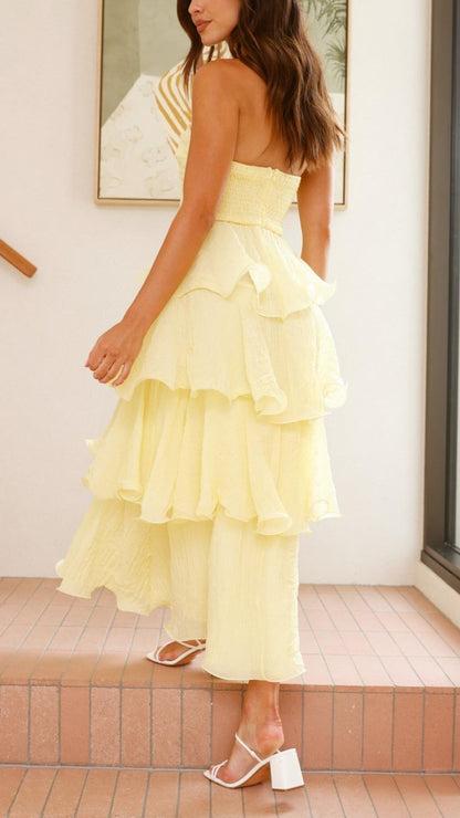 Kate | Laagjes Ruffle Maxi Jurk