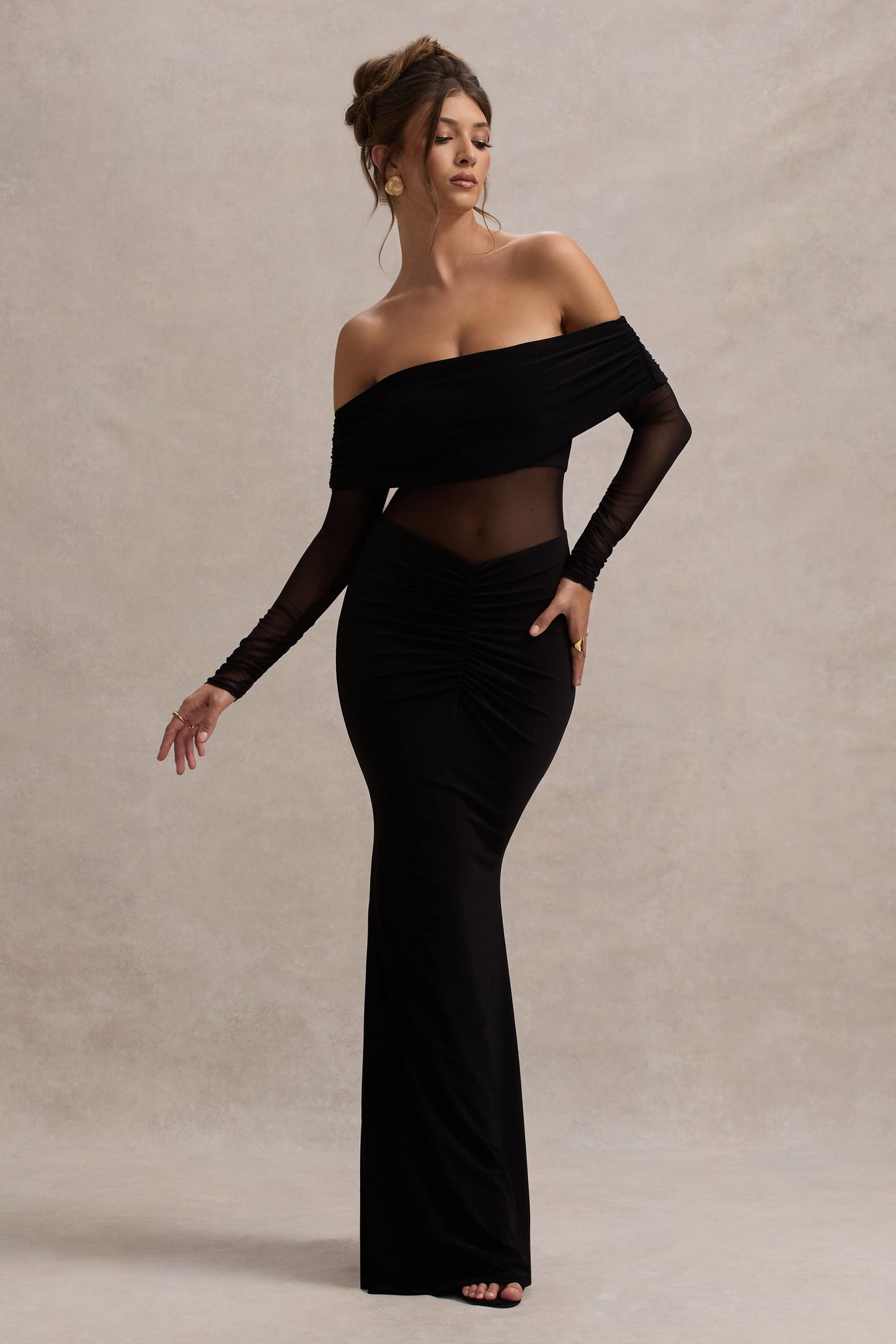 Off Shoulder Zwart