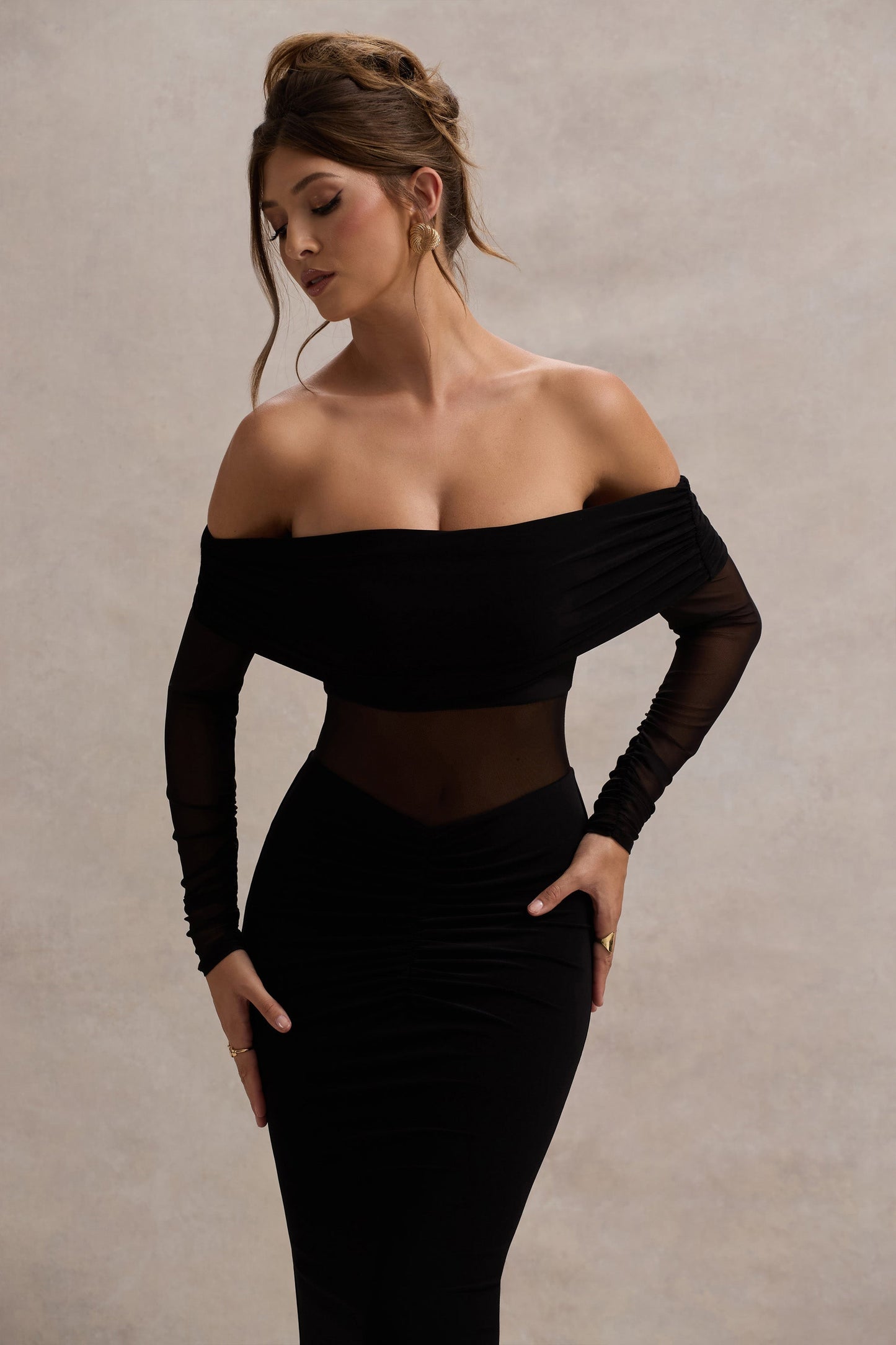 Off Shoulder Zwart