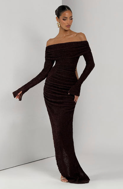 Adelphia Midi Dress - Plum Brown