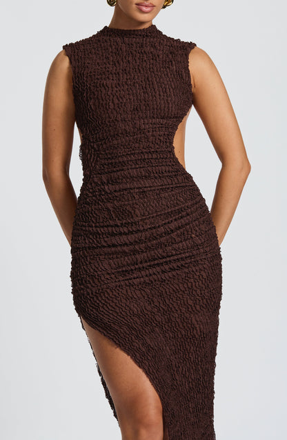 Aphrodite Midi Dress - Plum Brown