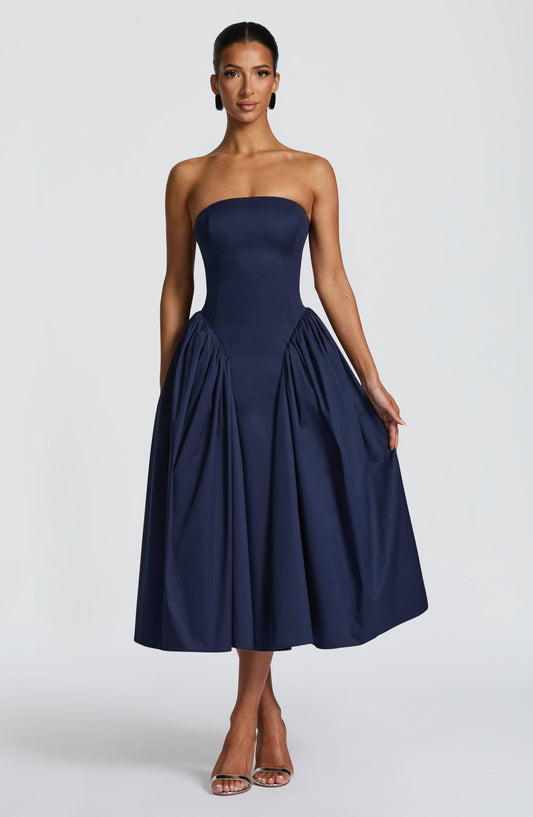 Darla Midi Dress - Navy