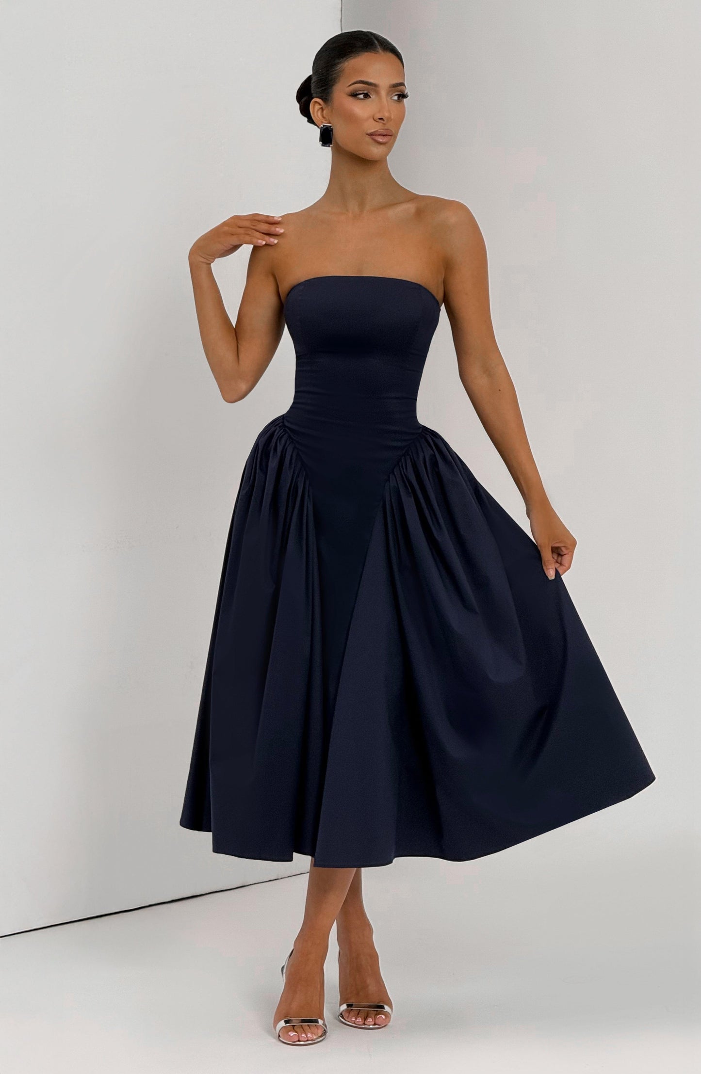 Darla Midi Dress - Navy