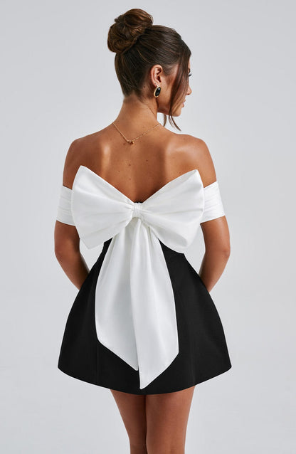 Bow Dress Zwart/Wit