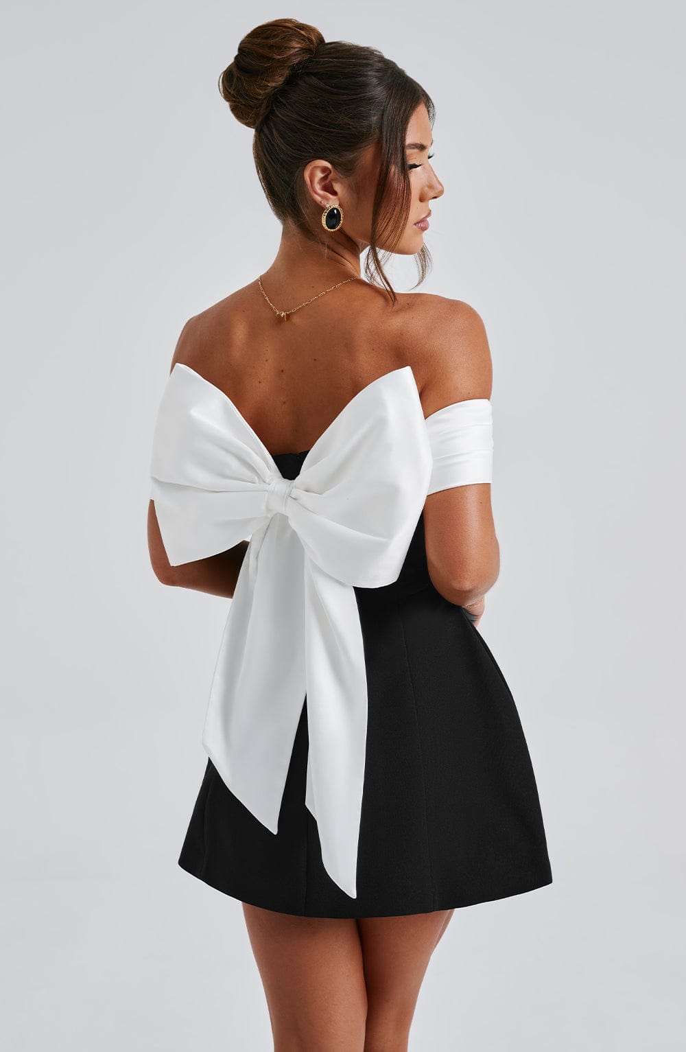 Bow Dress Zwart/Wit