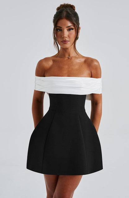 Bow Dress Zwart/Wit