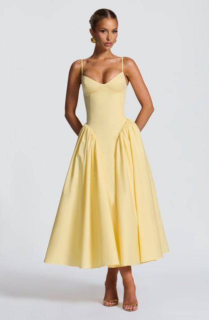 Emerson Midi Dress - Lemon