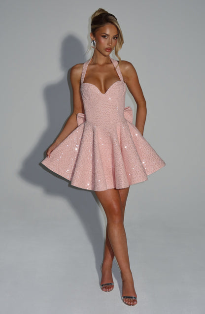 Georgette Mini Dress - Blush