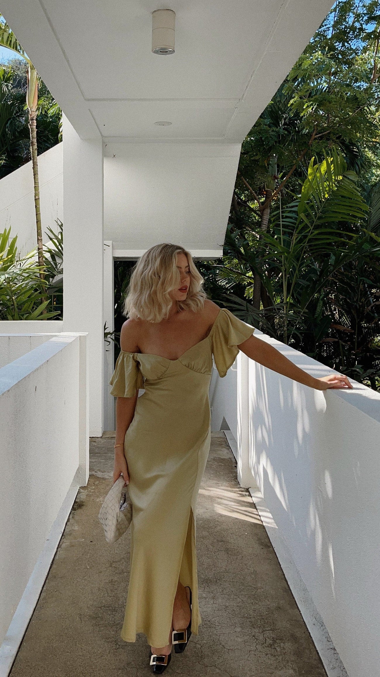 Nalani | Off-Shoulder Maxi Jurk met Vlindermouwen