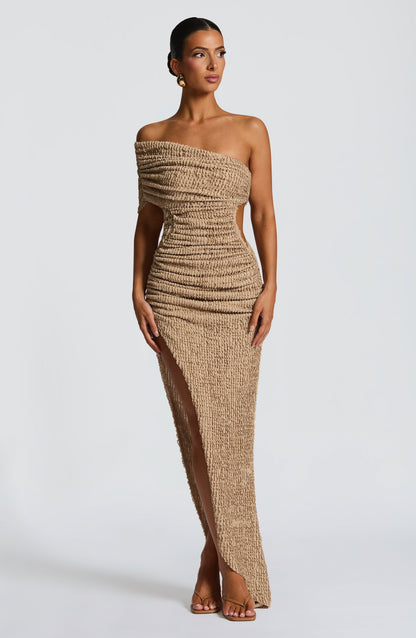 Laverna Midi Dress - Beige