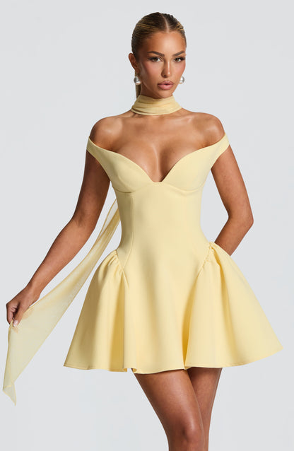 Marla Mini Dress - Lemon