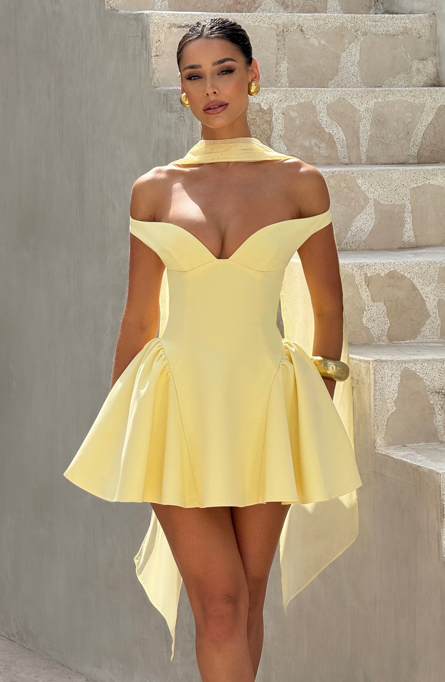 Marla Mini Dress - Lemon