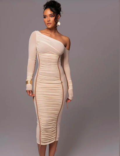 Off-Shoulder Midi Dress