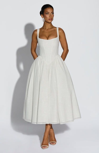 Vivienne Midi Dress - Ivory Sparkle